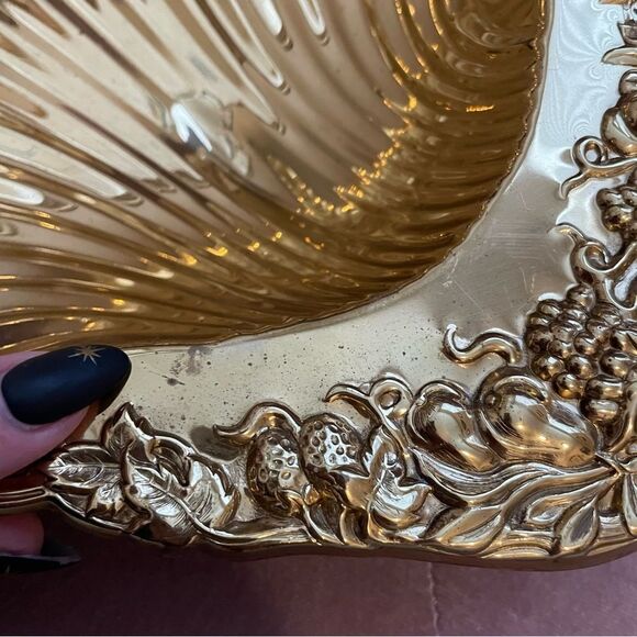 Brasscrafters American Family Large Vintage Brass Shell Serving Tray Gold - Picture 13 of 13